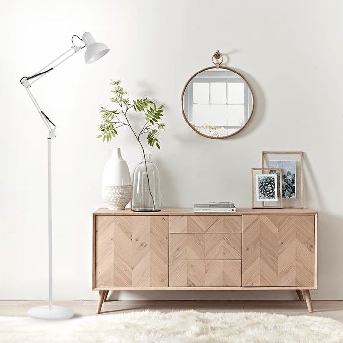 LAMPARA DE PIE EW-XY-T880 - Estructura de metal blanca-1