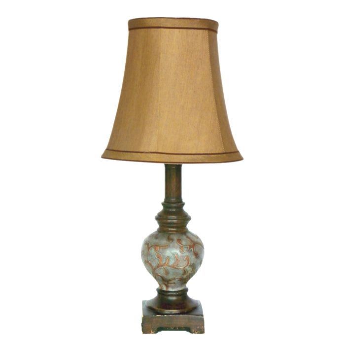 LAMPARA SOBREMESA DE POLIRESINA CLASICA GRIS ENVEJCIDA E14 1X60W-0