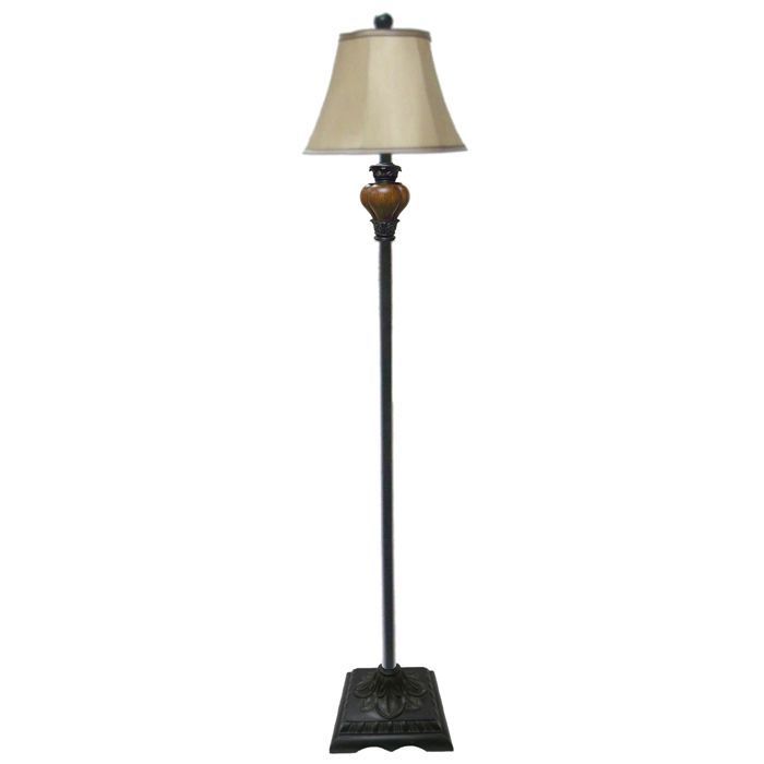 LAMPARA DE PIE POLIRESINA ENVEJECIDA E27 1X60W-0