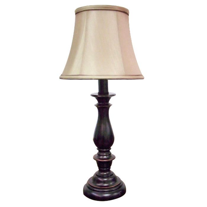 LAMPARA SOBREMESA CLASICA NEGRA ENVEJECIDA E27 1X60W-0