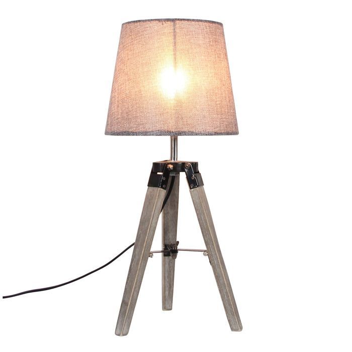 LAMPARA SOBREMESA MADERA GRIS 1X40W E27-1