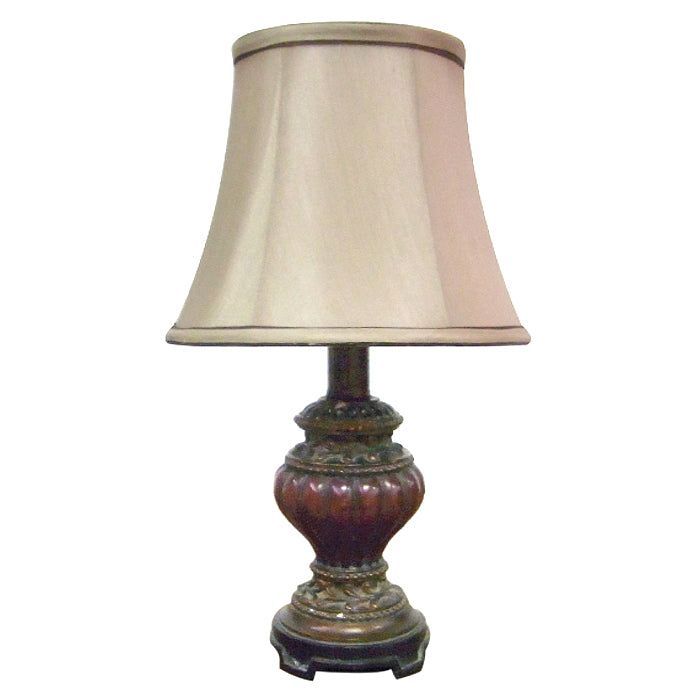 LÁMPARA SOBREMESA CLÁSICA ROJO ENVEJECIDO E14 1X60W-0
