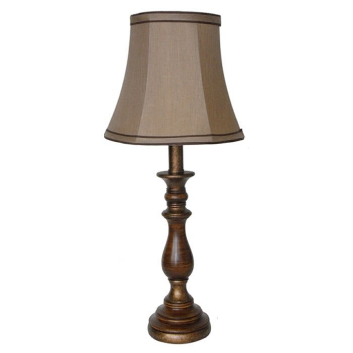 LÁMPARA SOBREMESA CLASICA CAFÉ ENVEJECIDO E27 1X60W-0