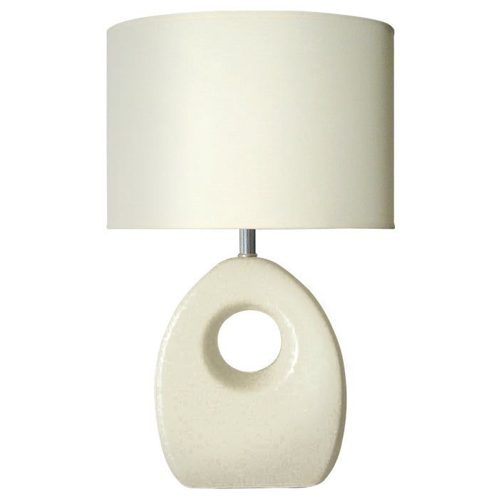LAMPARA DE VELADOR CERAMICA CREMA E27 1X60W-0