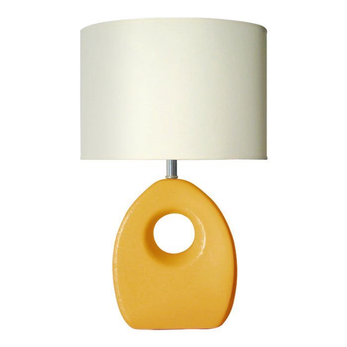 LAMPARA DE VELADOR CERAMICA OCRE -0