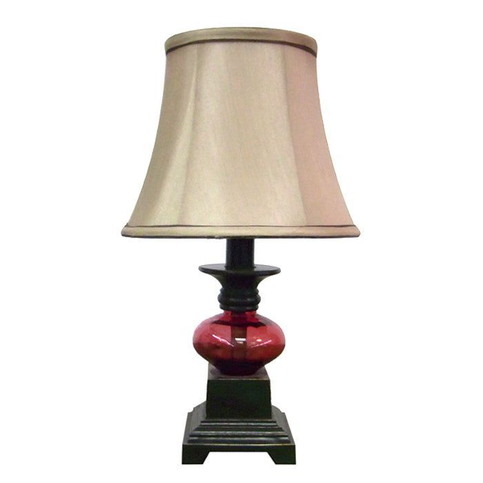 LÁMPARA SOBREMESA CLÁSICA ROJO ENVEJECIDO E14 1X60W-0