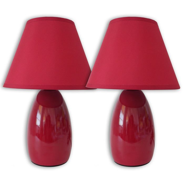 SET 2 LAMPARAS VELADOR CERAMICA BURDEO E27 2X40W-1