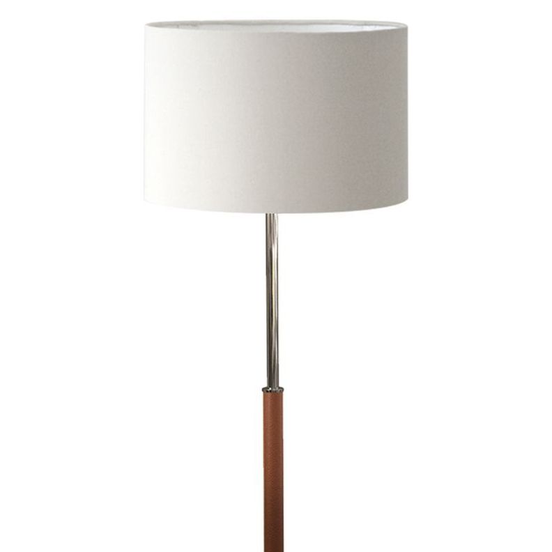 LAMPARA DE PIE ECO CUERO CAFÉ 1X60W E27-1