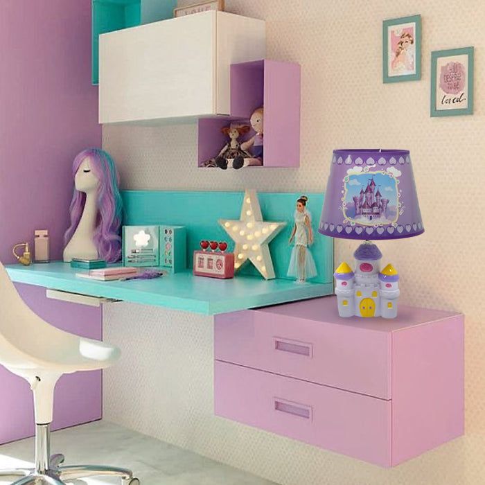 LAMPARA VELADOR INFANTIL CASTILLO MORADO E27 1X40W-1