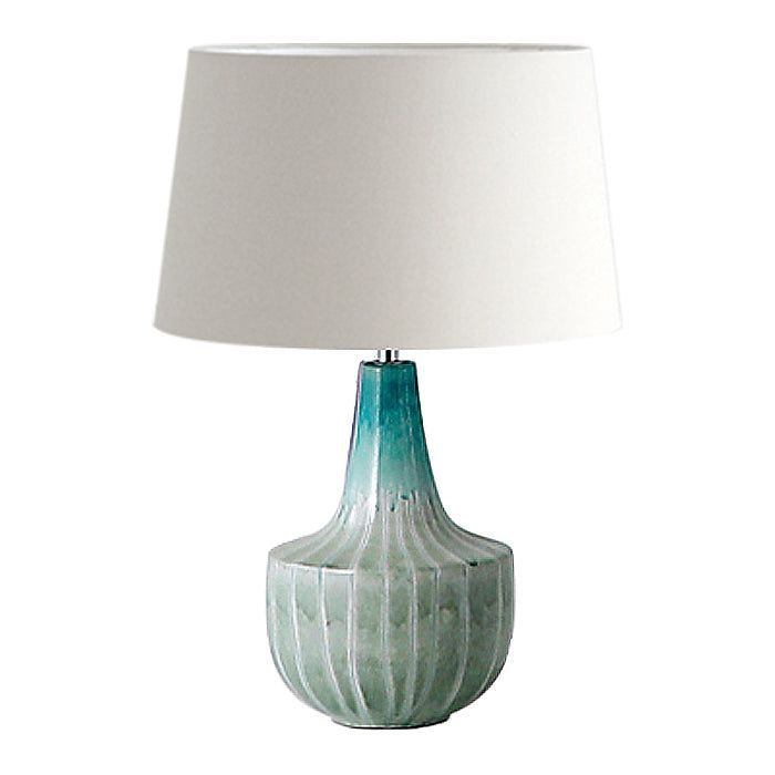 LAMPARA DE SOBREMESA CERAMICA TURQUESA CON TEXTURA E27 1X60W-1