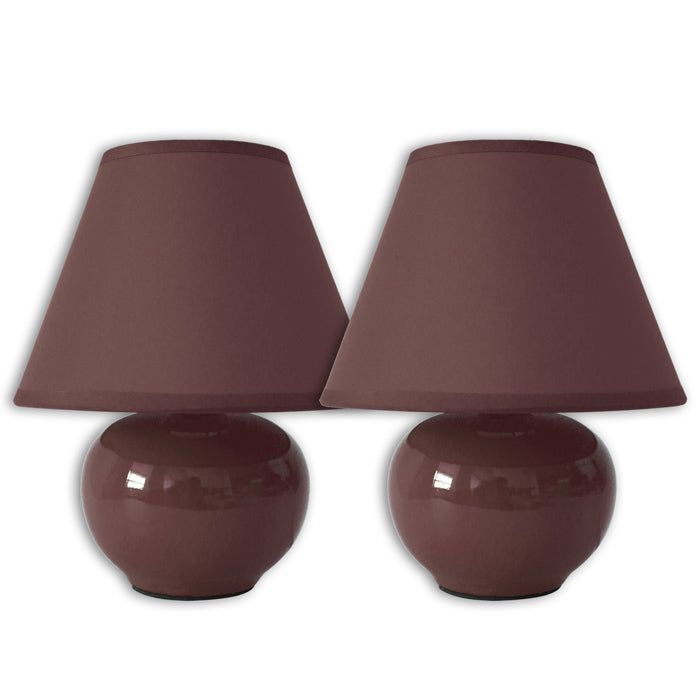 SET 2 LAMPARAS VELADOR CERAMICA CHOCOLATE E27 2X40W-0
