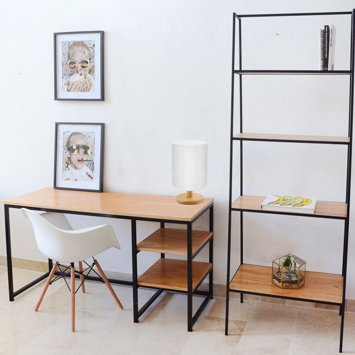 LAMPARA SOBREMESA MADERA E27 1X40W-1