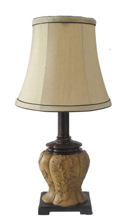 LÁMPARA SOBREMESA CLASICA CAFÉ ENVEJECIDA E14 1X60W-0