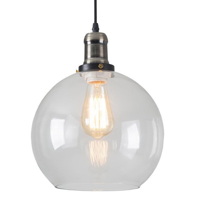 LAMPARA DE COLGAR VINTAGE VIDRIO BRONCE E27 1X60W-0
