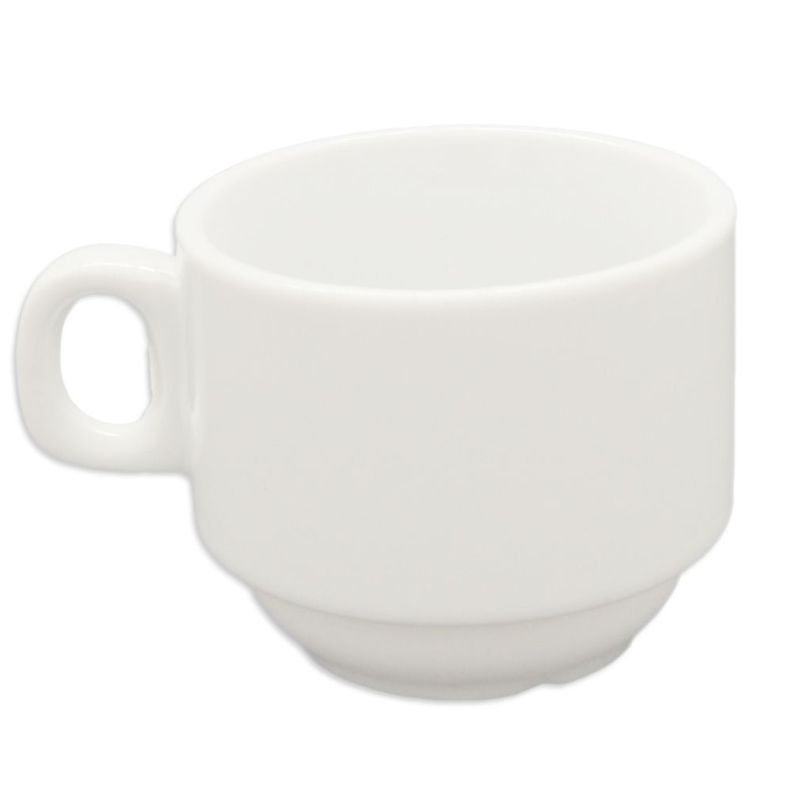 SET DE 12 TAZAS CAFE DE PORCELANA BLANCOS 100CC STAR ROUND-1