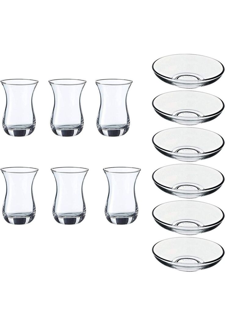 Set 6 tazas te glass con su platillo 165 ml-1