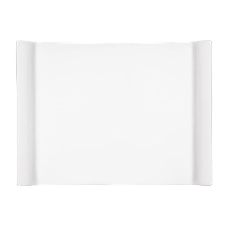 SET DE 6 PLATOS TIPO  BANDEJA SUSHI DE PORCELANA BLANCOS 28 CM STAR-0