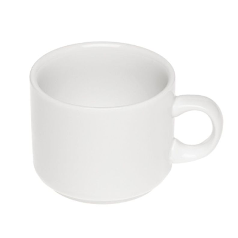 SET DE 24 TAZAS TE RECTAS DE PORCELANA BLANCOS STAR-0