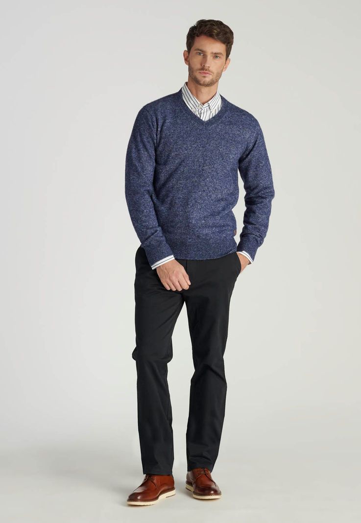 Sweter Sebastian Avant-Garde Deep Blue Melange-1