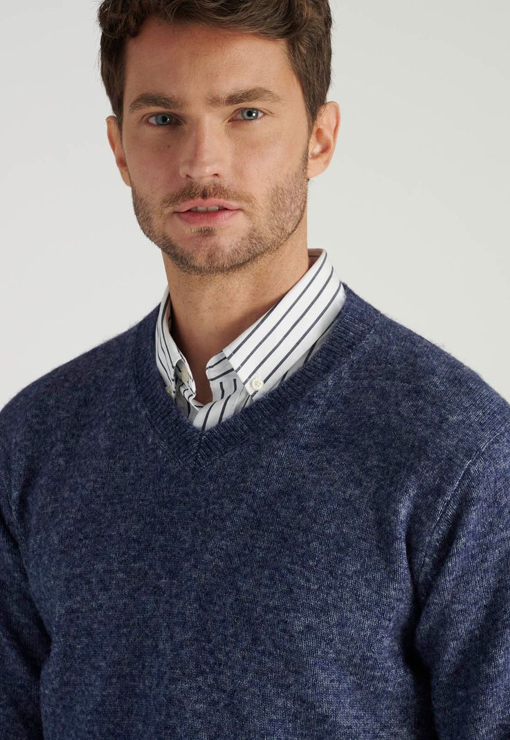 Sweter Sebastian Avant-Garde Deep Blue Melange-2