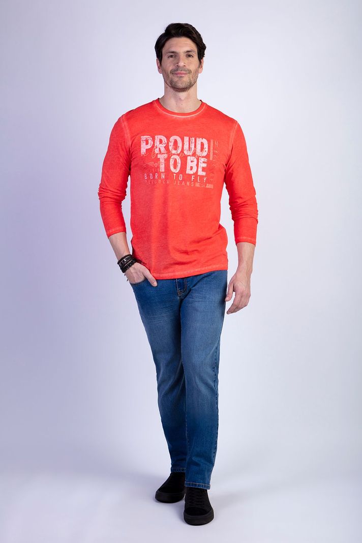 Polera Básica Manga Larga Lavada Michigan-2