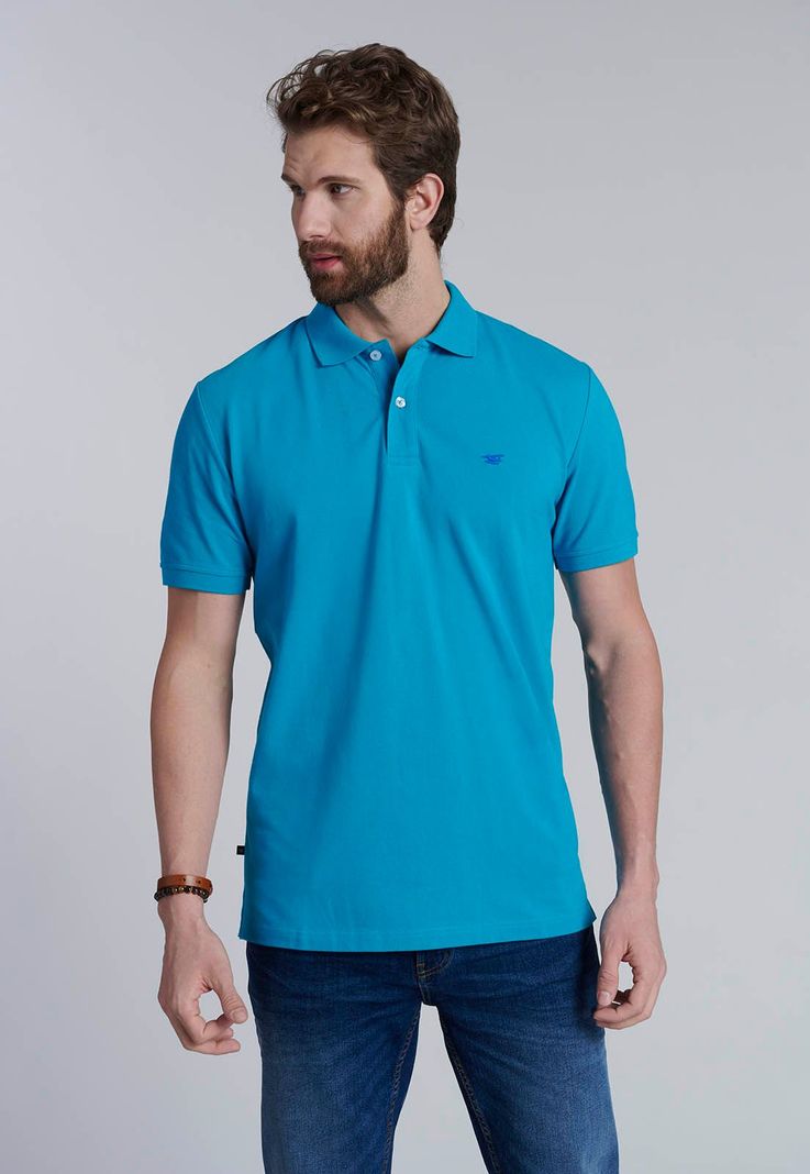 Polera Basica Pique Turquoise-2
