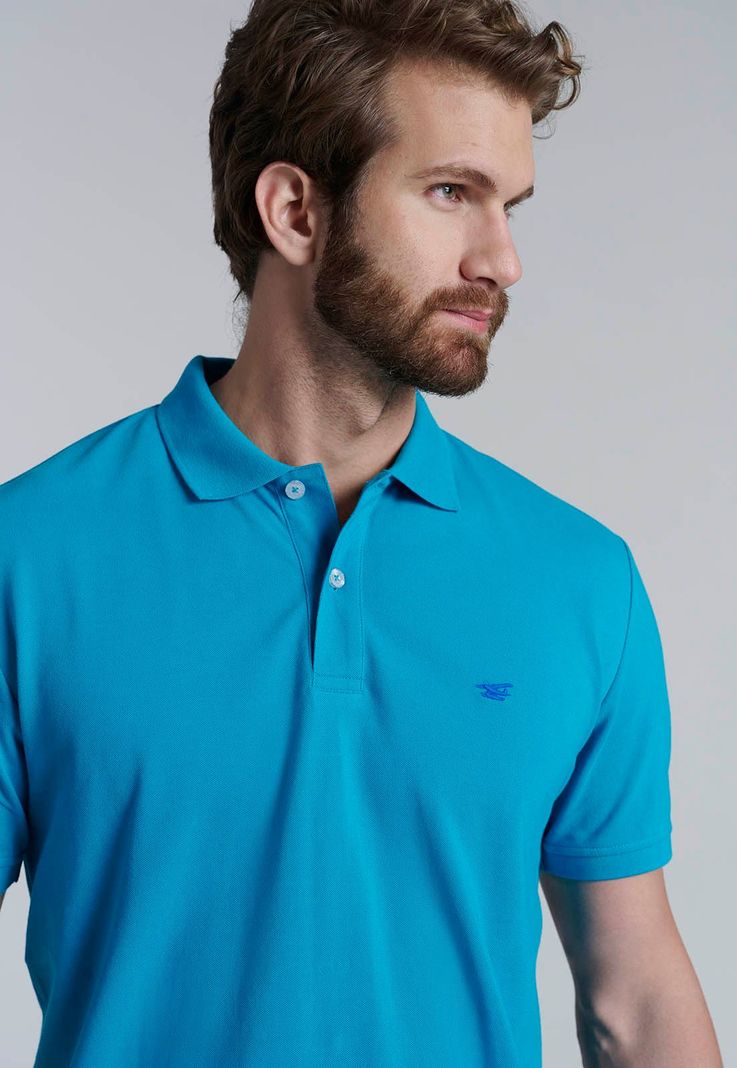 Polera Basica Pique Turquoise-3