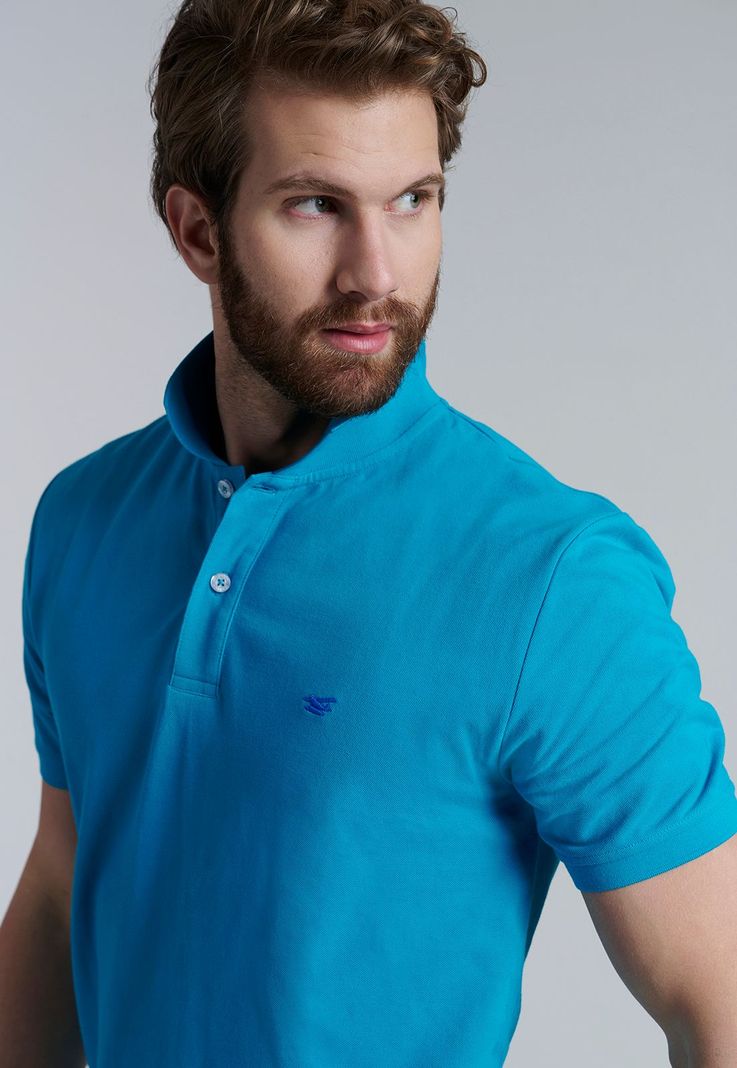 Polera Basica Pique Turquoise-4