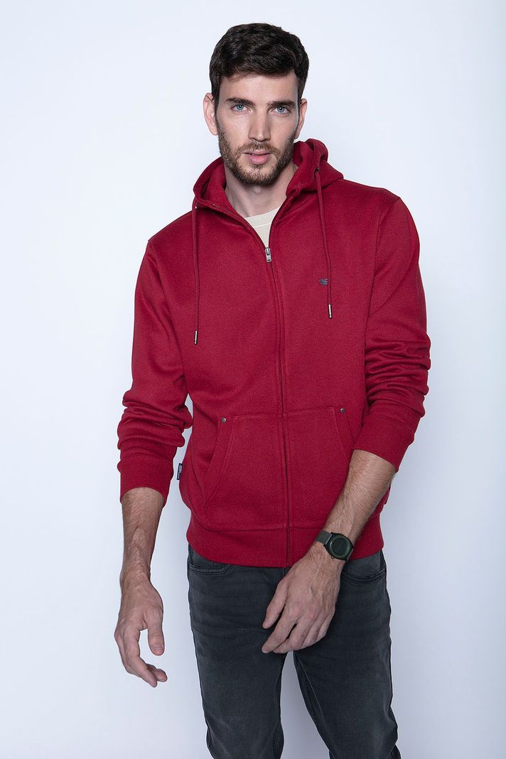 Poleron Basico Full Zipper Burgundy