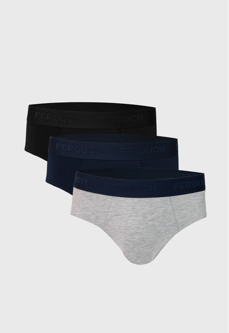 Tripack Slip Surtido Color Navy Azul S