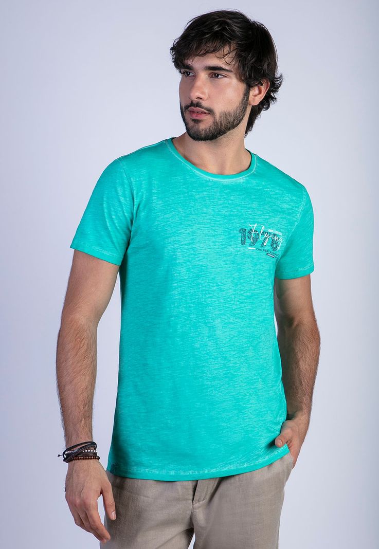 Polera Dirty Wash New York Lt River Verde S