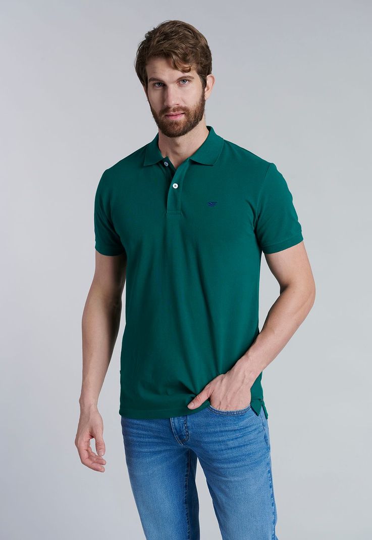 Polera Basica Pique Dk. Green-0