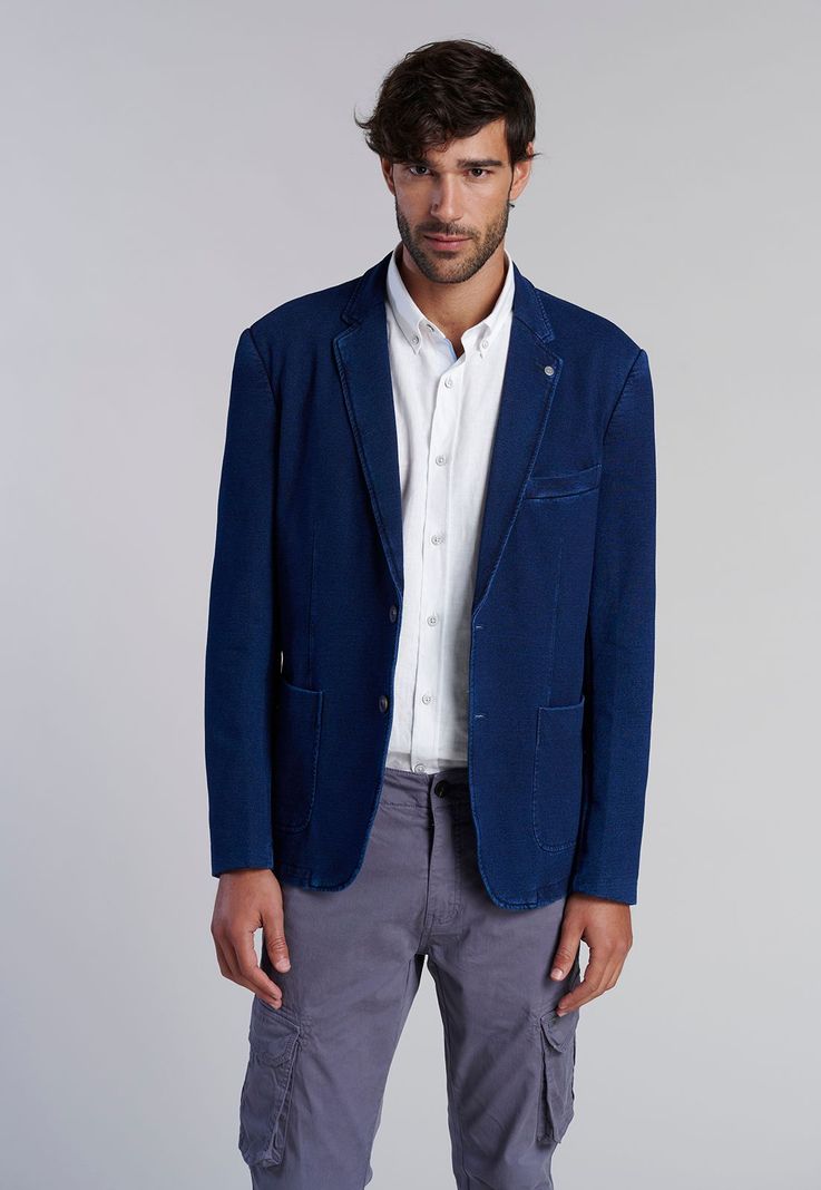 Blazer Indigo Knitted Fj-0