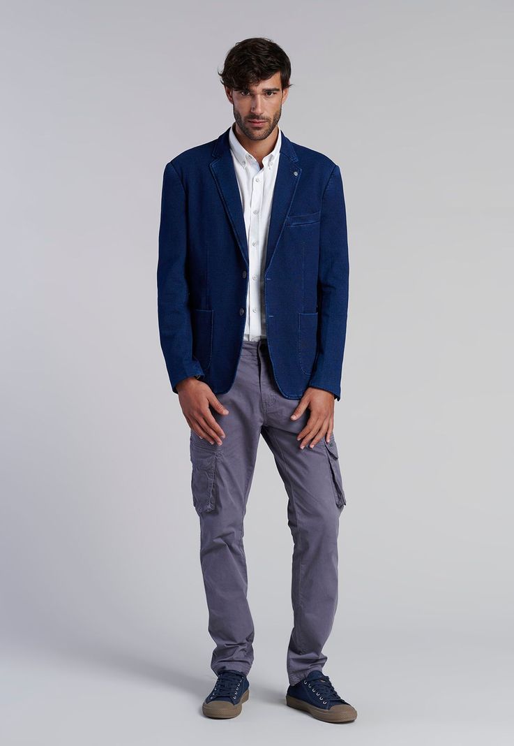 Blazer Indigo Knitted Fj-1