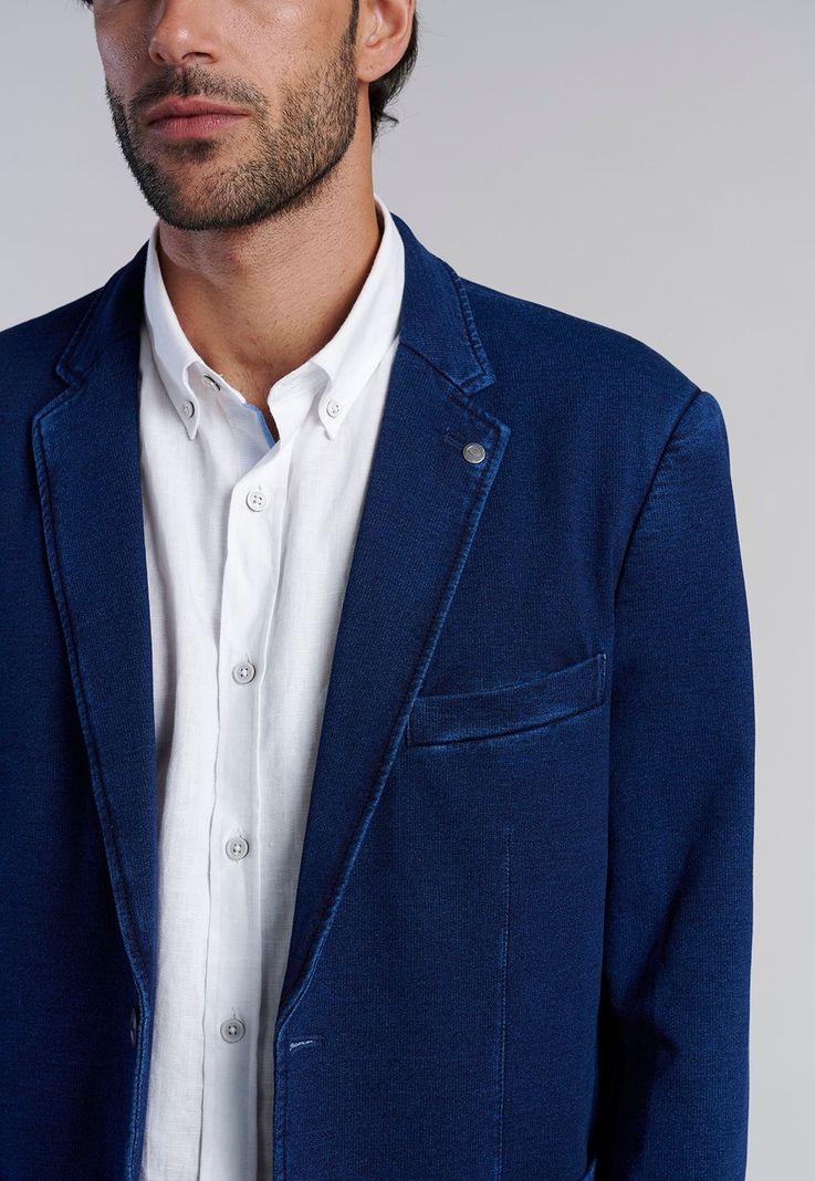 Blazer Indigo Knitted Fj-2