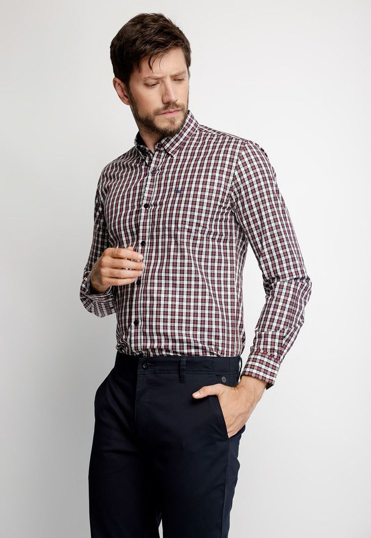 Camisa Smart Casual Bristol Cabernet Rojo S