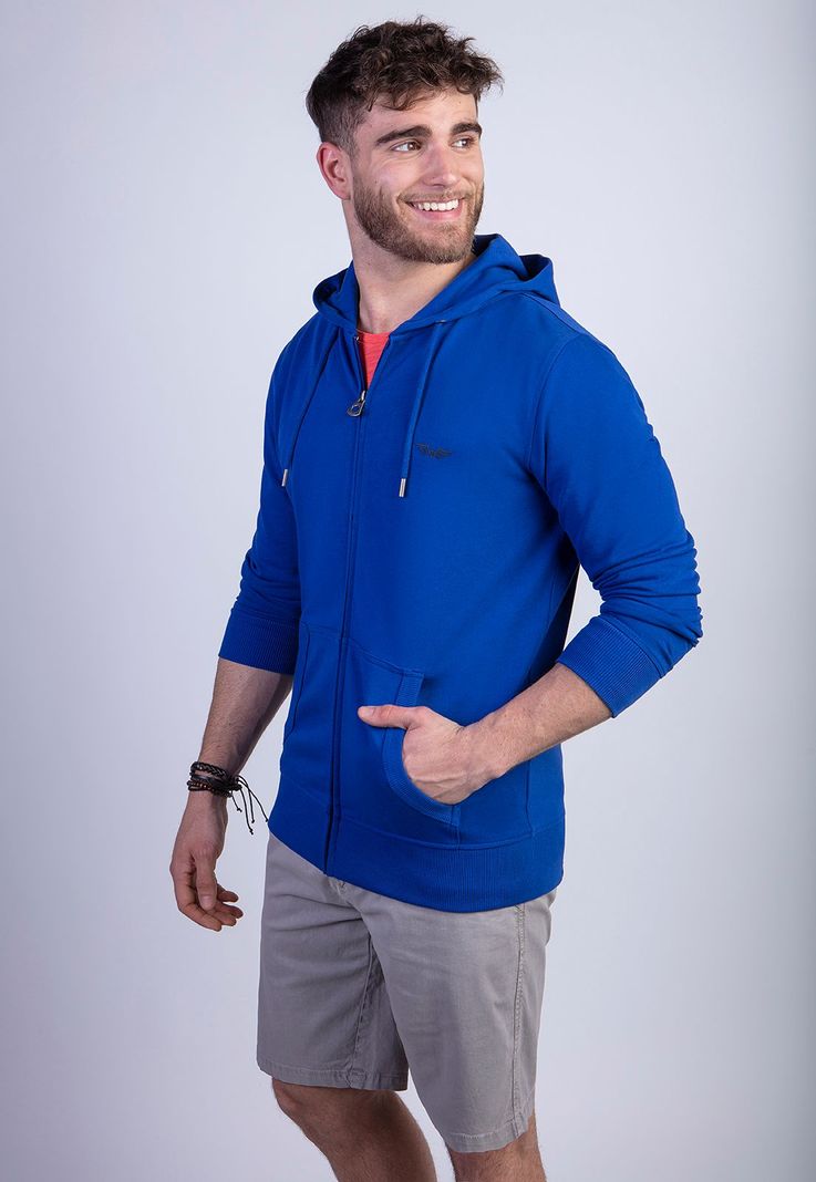 Polerón Full Zipper Blue