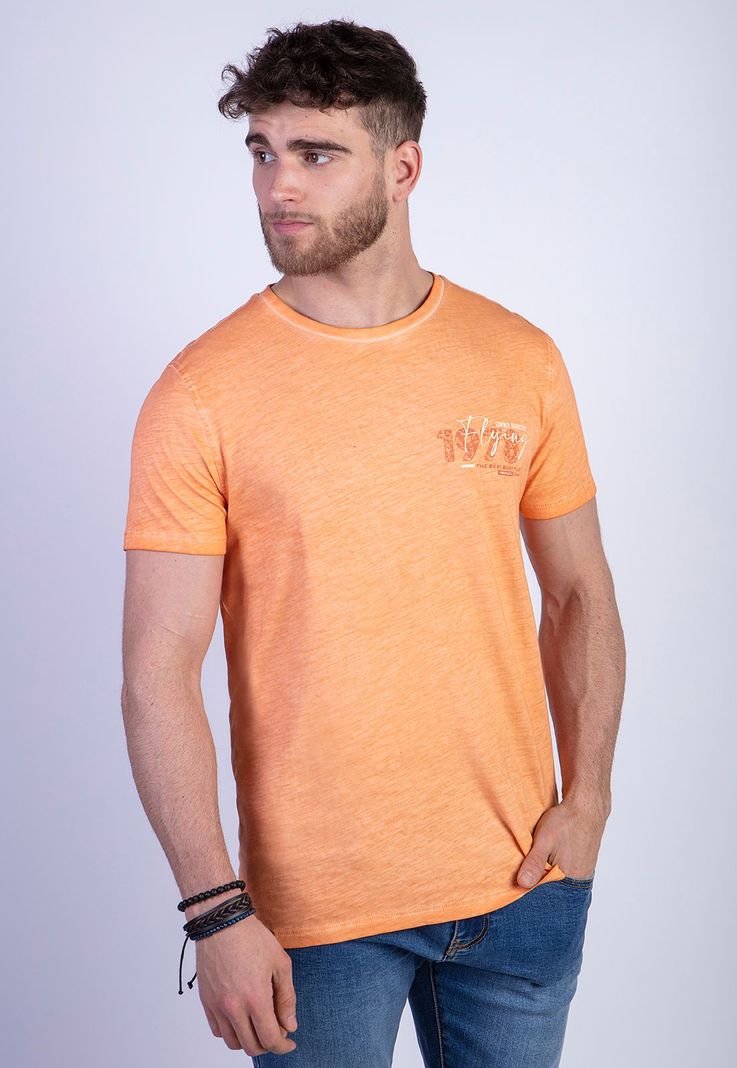 Polera Dirty Wash New York Orange