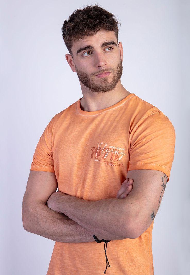 Polera Dirty Wash New York Orange-3