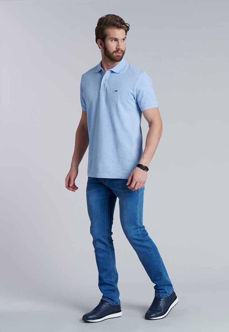 Polera Basica Pique Sky Melange-1