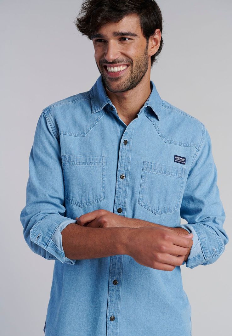 Camisa Mezclilla Florida Fj Navy-4