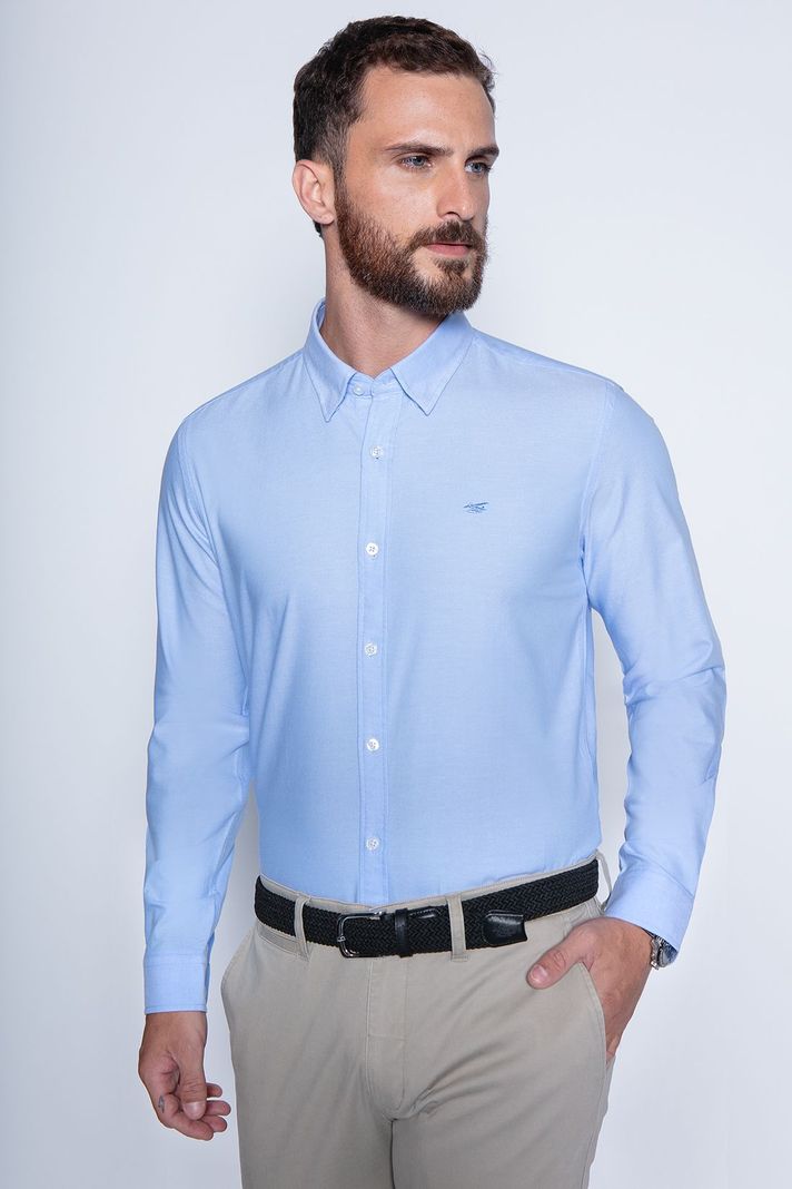 Camisa Sport Oxford F Blue-0
