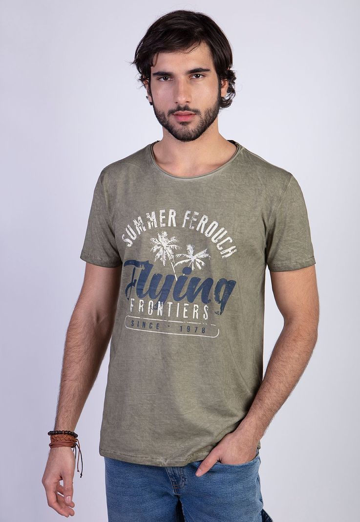 Polera Dirty Wash Military Seatle Verde S