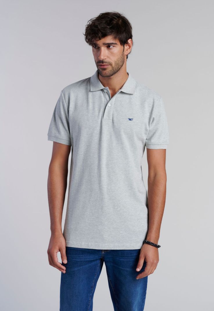 Polera Basica Pique Grey Melange-0