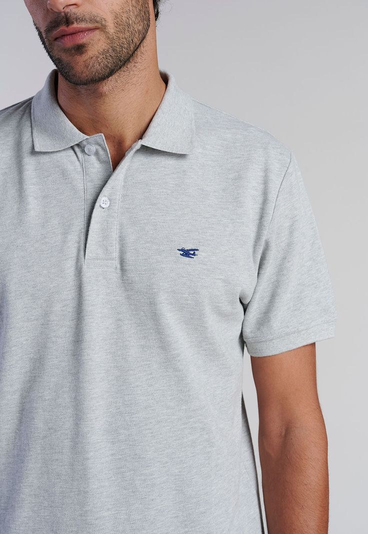 Polera Basica Pique Grey Melange-2