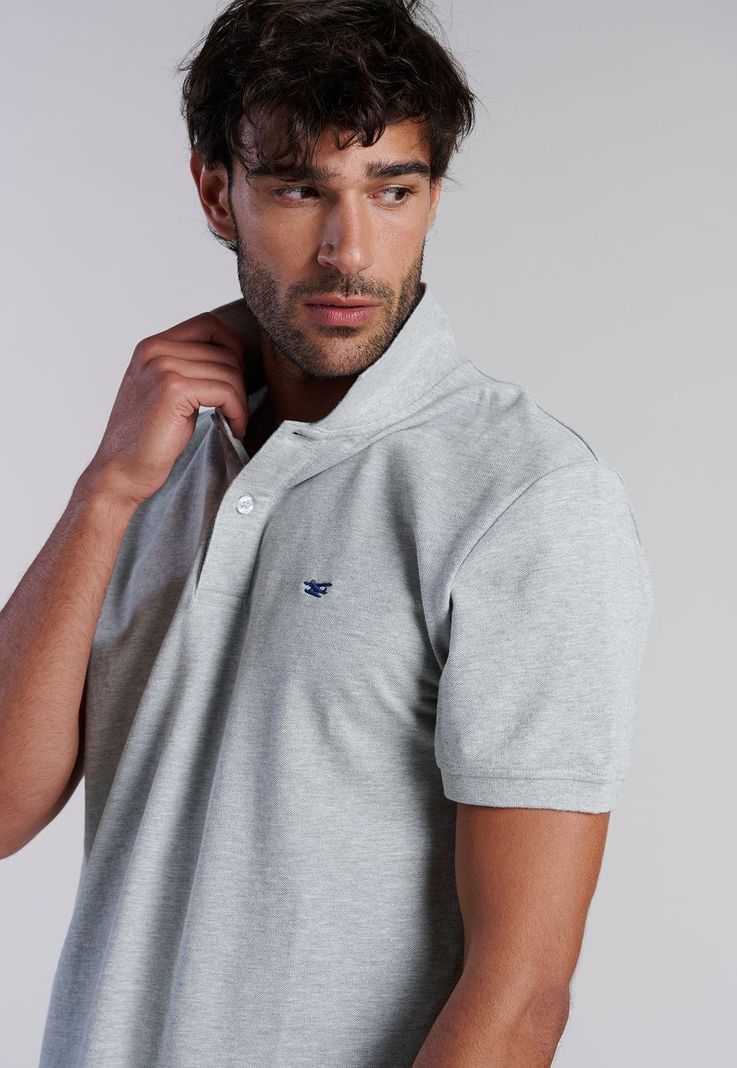 Polera Basica Pique Grey Melange-4