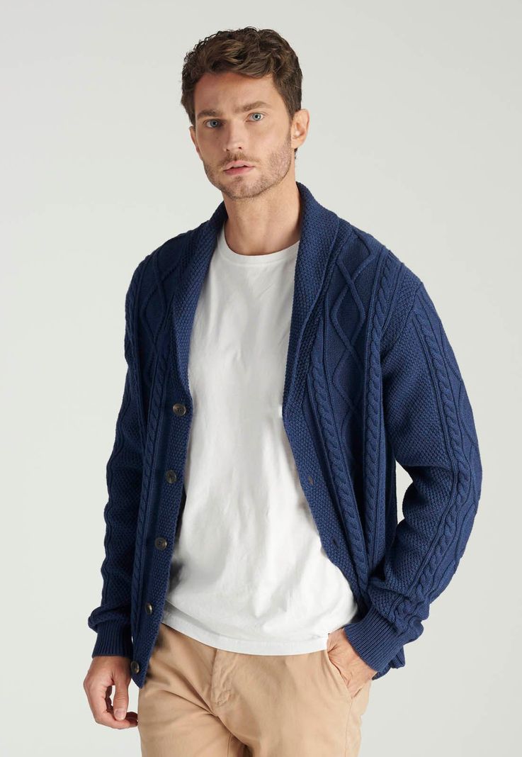 Cardigan Bisbal Heritage Navy Melange-0