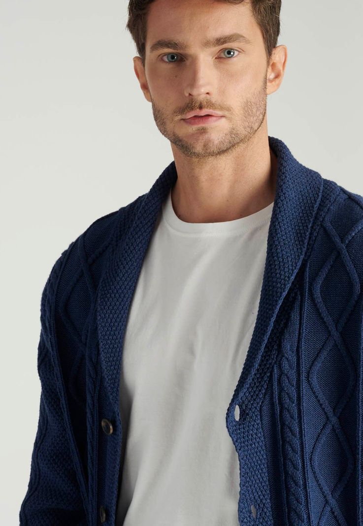 Cardigan Bisbal Heritage Navy Melange-2
