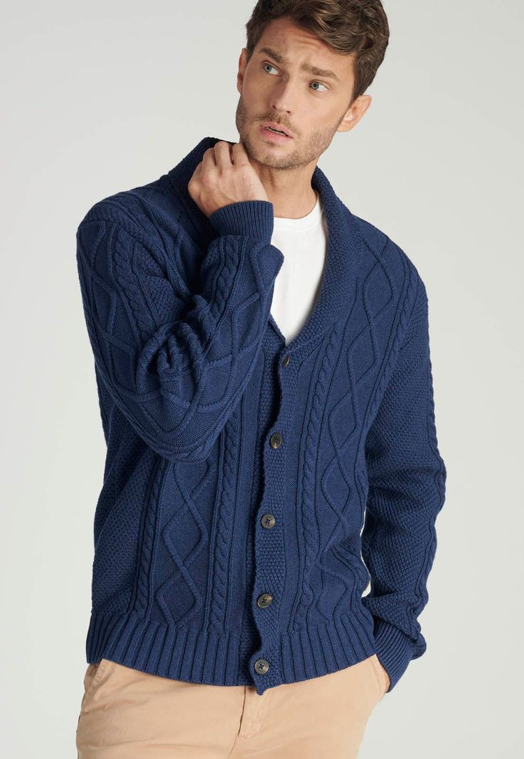 Cardigan Bisbal Heritage Navy Melange-4