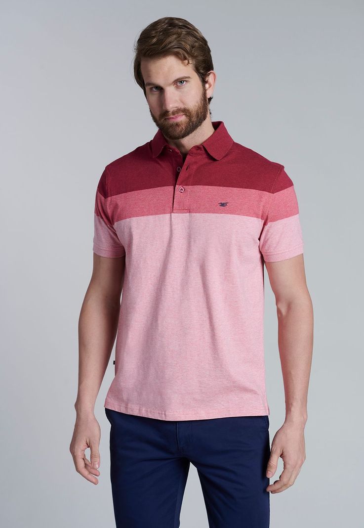 Polera Polo Rayas Baltimore Burgundy Melange-0
